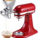 All Metal Grain Mill Attachment for KitchenAid Stand Mixer with 12 Grind Level Flour Mill, Grain Mill Attachment Fit for Grinding Wheat, Corn, Oats, Buckwheat,Millet and Other Cereals