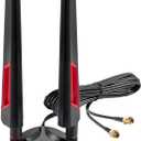 9dBi WiFi 6 6E Tri-Band 2.4GHz + 5 GHz + 6GHz Magnetic Base Gaming Antenna for WiFi 6 6E Router PC Desktop Computer PCI-E Card Bluetooth Gaming Motherboard