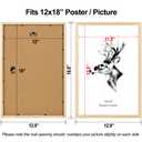 Yaetm Wood 12x18 Picture Frame Set of 2, Natural Solid Oak Wood 12x18 Poster Frame for Wall Gallery, Horizontal and Vertical Wall Mounting