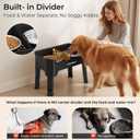 URPOWER Mess Proof Elevated Dog Bowls, High Wall Splash Guard Design, 4 Height Adjustable Raised Bowl Stand, 2 Stainless Steel Bowls, Non-Slip Food Water Set for Small Medium Large Dogs