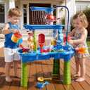 Auto 3-Tier Sand and Water Table with Pump, Summer Outdoor Beach Outside Backyard Activity Sensory Sand Water Table, Birthday Gifts for Toddler Boys Girls Ages 3 4 5 6 7 8, 8 inches x 17 inches x 14 inches