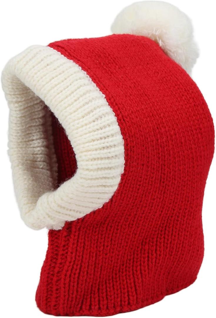 Generic Red Christmas Puppy Dog Hat, Small, Wool, Knitted, Warm, Machine Washable