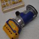 Cordless Compact Router, Mellif Brushless Palm Router Compatible with DeWalt 20V MAX Battery (Tool Only) 28,000RPM 600W w/Fixed Base, 12PCS 1/4" Router Bits, 5-Speed, Edge & Roller Guides, Dust Hood