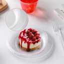 FOCUSLINE 7 Inch Clear Plastic Plates, 100 Count Disposable Heavy Duty Salad Dessert Plates, Premium Hard Plastic for Weddings, Parties & Events