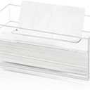 Dicunoy Acrylic Tissue Box Holder with Sinking Lid, Rectangular Facial Paper Holder with Removable Cover, Facial Napkin Dryer Sheet Dispenser for Vanity Counter, Dresser, Kitchen, Office, Bathroom