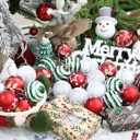 2.36" Christmas Balls Ornaments Set, 30ct Shatterproof Hanging Christmas Ornaments for Xmas Trees Decor Holiday Party (Red Green White)