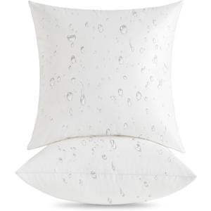 Oubonun 18 x 18 Outdoor Pillow Inserts (Pack of 2) - Square Waterproof Throw Pillow - Decorative Throw Pillows Insert for Couch Sofa Bed Patio Furniture - White Pillow (18 x 18 (2 Packs))