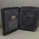 KROSER Hardside Expandable Carry On Luggage 22x14x9 Airline Approved With Front Business Pockets, 20 Inch Suitcases with Wheels, Carry on Suitcase with TSA Lock & USB Port, Black-Haze Blue