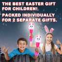 ArtCreativity Easter Bunny Bubble Wand (2 Pack), Easter Basket Stuffers for Toddler, 14" Light Up Automatic Bubble Maker with LED & Music, Bubbles for Kids, Toys for Toddlers 1-3