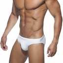 Mens Swim Briefs Sexy Bikini Swimwear Quick Dry Drawstring Retro Swimsuit with Pad, small