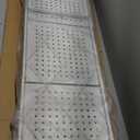 5 Tier Folding Shelf with Wheels,Metal Steel Collapsible Shelves,No Assembly Portable Shelves Organizer Rack,Rolling Standing Utility Rack for Kitchen, Pantry, Office, White