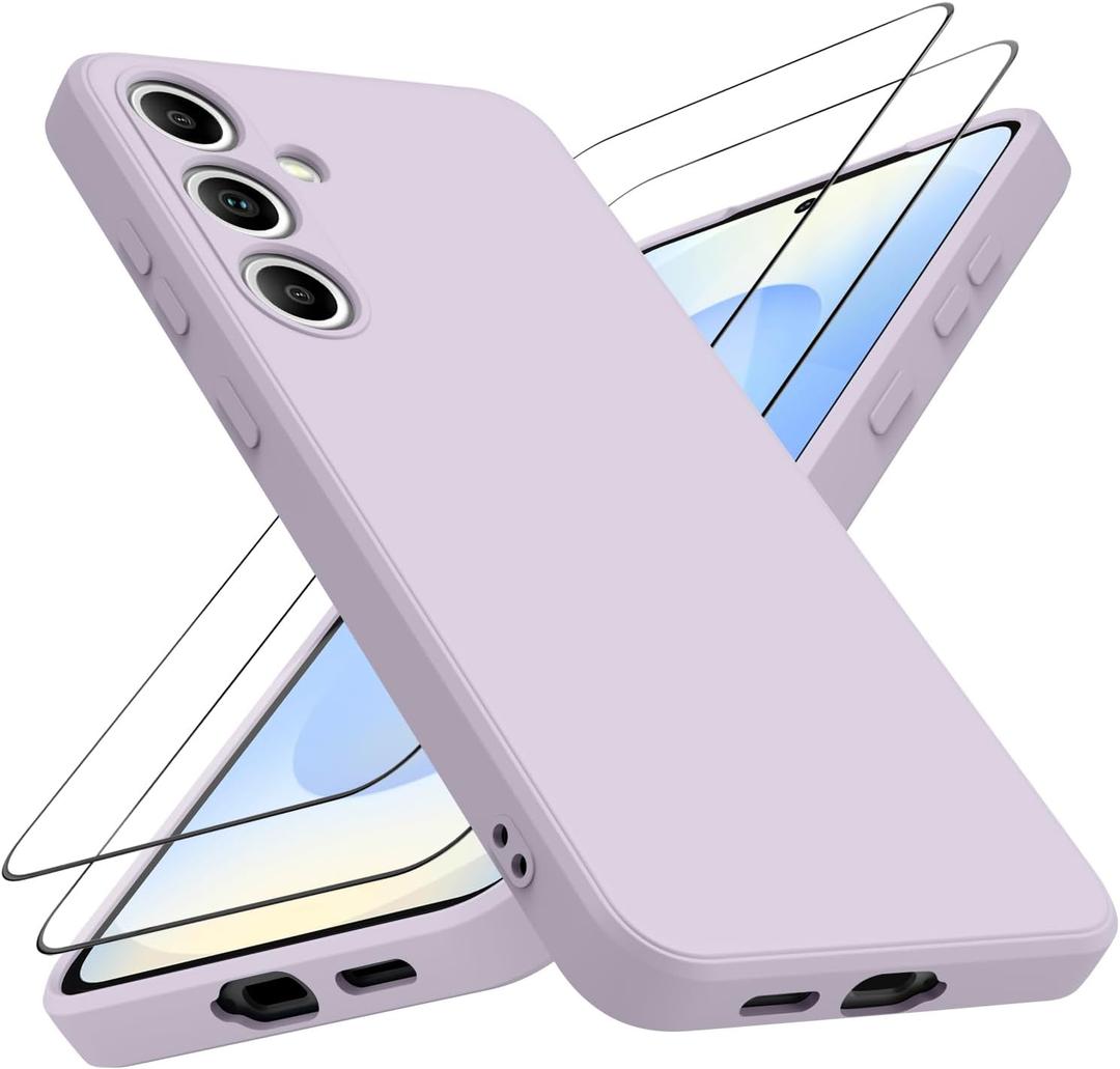 Meliya Case for Samsung Galaxy S25 Plus [with 2X Screen Protector], Stylish Liquid Silicone Slim Full-Body Protective Cover Compatible with Samsung Galaxy S25 Plus 5G Phone Case, Violet