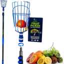 EVERSPROUT 4.5-to-12ft Durable Fruit Picker with 20+ Foot Reach  Telescoping Fruit Picker Pole, Lightweight Twist-On Fruit Picking Tool with Basket, Aluminium Extension Pole for Tree Fruit Harvesting