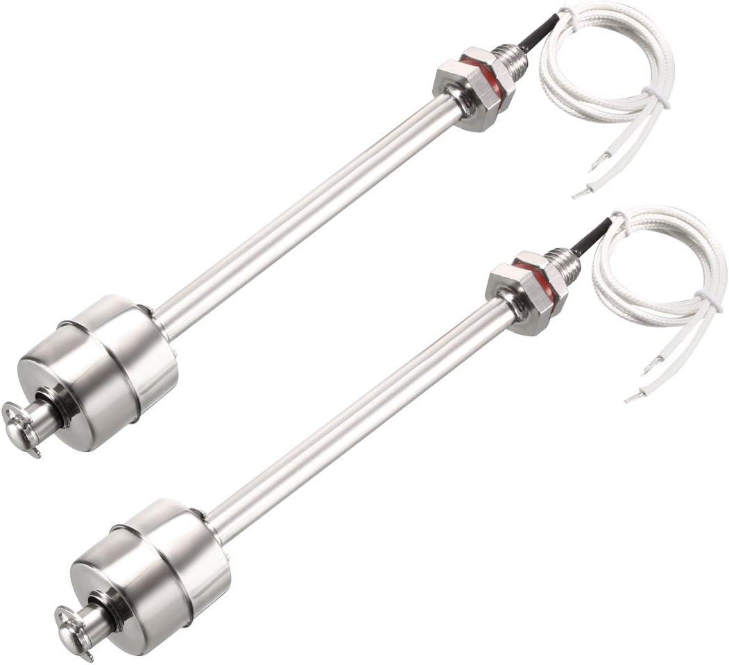 uxcell Stainless Steel Float Switch for Water Pump Tank swim pool garden pond Liquid Water Level Sensor M11 165mm Length 2Pcs