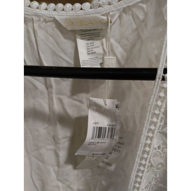 NWT- La Blanca Tassel-Trim Kimono Swimsuit Cover-Up, Capri Blue - PLUS