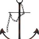 Nautical Anchor Wall Decor, Antique Metal Anchor Art Wall Decor With Chain for Bedroom Living Room Dorm Home/13" Antique Anchor with Chain Wall Decor, Antique Metal Anchor Farmhouse Decor (Vintage) (Black)