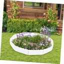 Toyvian Garden Edging Fence with Nails 10-Pack Plastic Landscape Border for Lawn Flower Beds Vegetable Gardens Decorative Stone Look Garden Divider Easy DIY Installation (White)