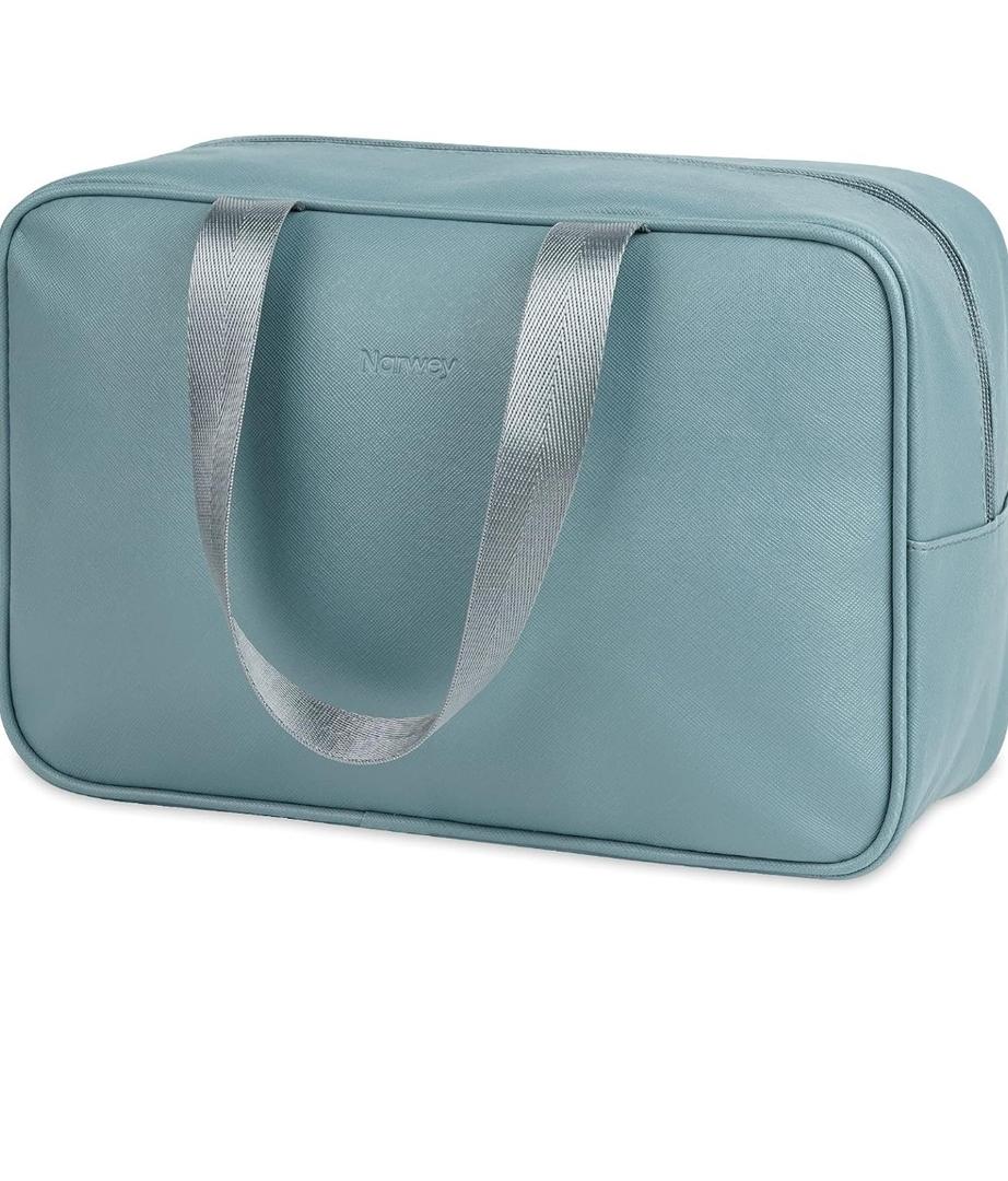 PU Leather Large Travel Toiletry Bag Women Toiletries Bag Skincare Bag Makeup Bag Organizer Make up bag Cosmetic Bag Medicine Bag for Girls (Large)