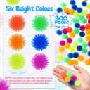 Poen 300 Pcs Porcupine Balls 1 Inch Fun Spiky Hedge Ball Soft Hand Fidget Sensory Calming Mini Stress Relief Small Porcupine Toy for Birthday Party Prize Office Home