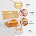Plastic Bread Bags for Homemade Bread, Freezable Seal Tight Cellophane Bags for Loaves, SourdoughBagels (50 Packs) Orange, Large, Medium, Small