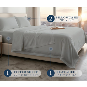 100% Egyptian Cotton Sheets King Size - 1000 Thread Count Naturally Cooling & Breathable Sateen King Size Sheets Set, Ultra-Soft & Durable Hotel Luxury Sheets with 15" Snug Fit Deep Pockets - Silver