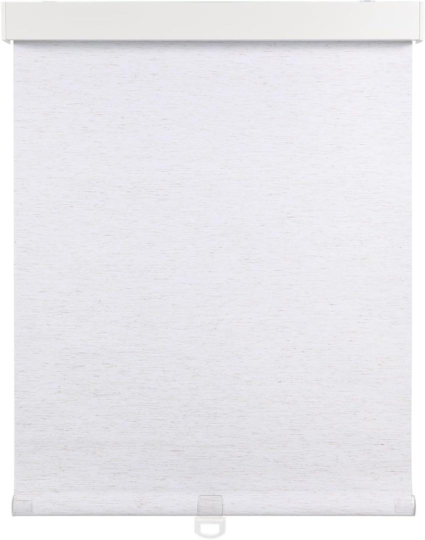 OCTO Cordless Blackout Roller Shades for Indoor Windows,Free-Stop Shade with Valance,Thermal Insulated Woven Fabric,UV Protection，Blinds for Home，Office，Easy to Install(72" H x 23" W, Linen)