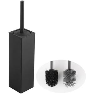 BVL Toilet Brush and Holder Set Black Freestanding for Bathroom