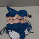 Blooming Jelly Women High Waisted Bikini Sets Tummy Control Swimsuits Color Block Two Piece Drawstring Bathing Suit (Small, Navy Blue)