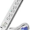 6 Outlet Hospital Grade Power Strip - 6ft Cord - Medical Use UL 1363A Compliant-Tamper Resistant Outlets