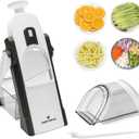 ONCE FOR ALL Upgrade Safe Mandoline Slicer Plus, Adjustable Vegetable Food Chopper Potato Fries French Fry Cutter, Detachable Blade, Kitchen Chopping Artifact, New Kitchen Gift (DarkGray)