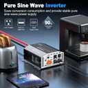 1500W Pure Sine Wave Inverter 12V DC to 110V/120V AC Converter, 3000W Peak, LCD Remote Control, 4 AC Outlets, USB & Type-C for RV, Truck, Camping, Off-Grid Solar, Emergency Power