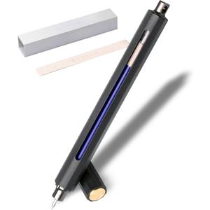 Pen C, Durable Aluminum Alloy EDC Pen, with 100+ Replacement Refills - Ballpoint, Rollerball, Gel. Auto-Adjusting Refillable Pen, Best Writing and Sketching Gift for Men and Women_Black