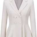 YUNCLOS Womens Suits 2 Piece Set Business Casual Double Breasted Blazer and Pantsuits for Work Office, XXL