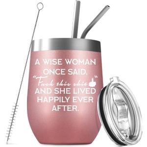 Funny Gifts for Women - Unique Gifts for Mom, Wife, Sister, Best Friend, Friendship, Divorce, Retirement, Birthday Gifts for Women, Teachers, 12oz Wine Tumbler (Rose Gold-women)