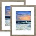 LUCKYLIFE 16x20 Frames for Wall, Display Pictures 11x14 with Mat or 16x20 without Mat, Pack of 2, Gray