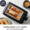 Elite Gourmet 2-Slice Cool Touch Toaster 6 Browning Levels, Extra Wide 1.25 Slots for Bagels & Thick Bread, Cancel Function, Compact, ETL Certified, Black