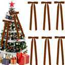 6Pcs Velvet Christmas Swag Ribbons Bow 29.5'' x 9.8'' Vintage Large Velvet Christmas Wreath Bows Christmas Tree Topper Bows for Xmas Garland Staircase Home Door Outdoor Decorations