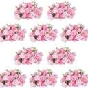 NUPTIO Flower Ball Arrangement Bouquet - 10 Pcs 14.2 inch Diameter Pink Fake Flowers Roses Balls for Centerpieces Tables - Artificial Rose Arrangements for Wedding Centerpiece Table Decorations
