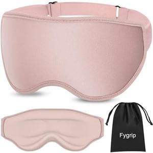 Fygrip 3D Eye Mask Sleep Mask for Men & Women, 100% Pressure-Free & Light Block-Out Eye Mask for Sleep with Easy Adjustable Strap, Night Eye Cover for Travel, Pink