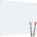 Acrylic Dry Erase Board for Wall, 20 "x 16" Black Non-Magnetic Acrylic Wall Memo Board, Large Clear Family Planner White Board for Home and Office - Blank