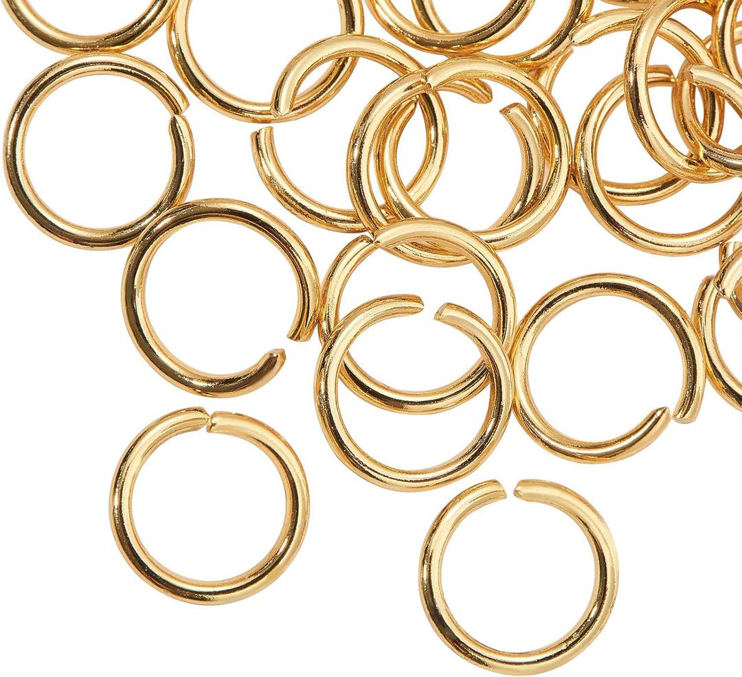 DanLingJewelry 200 pcs 304 Stainless Steel 19 Gauge Open Jump Rings 8mm for Jewelry Making Connectors Jewelry Finding Golden Color