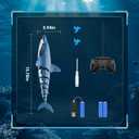 Remote Control Shark Toys High Simulation,Water Toys for Kids, High Simulation Shark for Pool & Bath, Ideal Gifts for Boys Ages 6+(Blue)