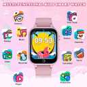 Kids Smart Watch with Camera, Video, Music Player, Alarm Clock, Stopwatch, Calendar, Pedometer, 1.54'' HD Touchscreen, Shockproof, IP68 Waterproof for Girls Boys 6-12 Years Old (Pink)