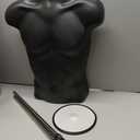 DisplayTown Male Mannequin Torso with Metal Stand Hollow Back Body Stackable Dress Form for Tshirt Display, Countertop, Craft Shows, Photos and Design, S-M Clothing Size (Black, Set of 2)