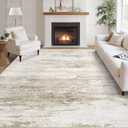 Washable Rug 5x7 Area Rugs for Living Room: Neutral Soft Rug Abstract Non Slip Low Pile Modern Carpet for Bedroom Kitchen Nursery Office Dining Room Indoor (Beige, 5'x7')