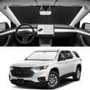 Custom Fit Windshield Sun Shade for Chevy Traverse 2018-2026, Blocks UV & Heat, Front Window Sunshade Accessories, Easy Fold & Store Keep Your Car Cooler
