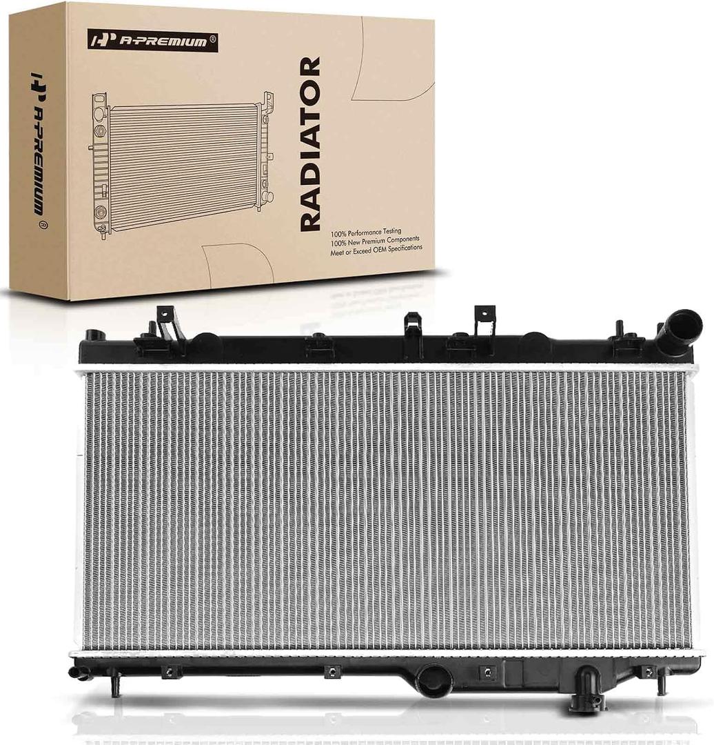 A-Premium Engine Coolant Radiator Assembly Compatible with Subaru Impreza 2008 2009 2010 2011 2012 2013 2014 H4 2.5L Turbocharged, Manual Transmission, Replace# 45119FG010
