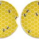 susiyo Car Coasters 2 Pack, 2.5inch Absorbent Ceramic Coaster for Cup Holder (Bees and Honey)