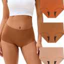 Incontinence Underwear for Women, Seamless High Waisted Washable Leak Proof Postpartum Protective Briefs 3 Pack (Multicolor02, Large)