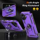 IKAZZ for iPhone 16 Case 6.1 Inch with Screen Protector,Military Grade Shockproof Heavy Duty Protective Phone Cover Pass 16ft Drop Test with Magnetic Kickstand Car Holder,Purple Color